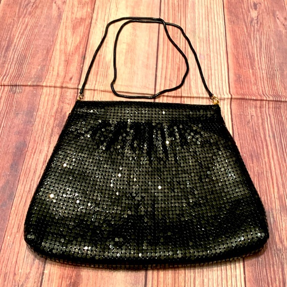 Elegance black Sequins Y& S evening bag - Picture 3 of 4